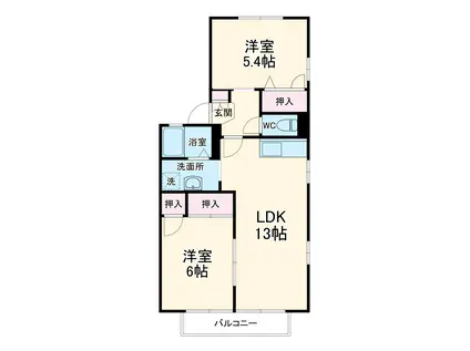 アネックス緑丘Ⅶ(2LDK/2階)の間取り写真