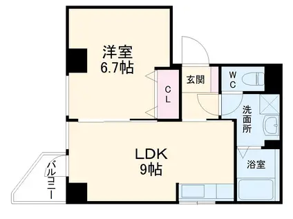 ラフォーレシミズⅢ(1LDK/8階)の間取り写真