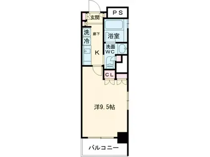 レジディア中落合(1K/2階)の間取り写真