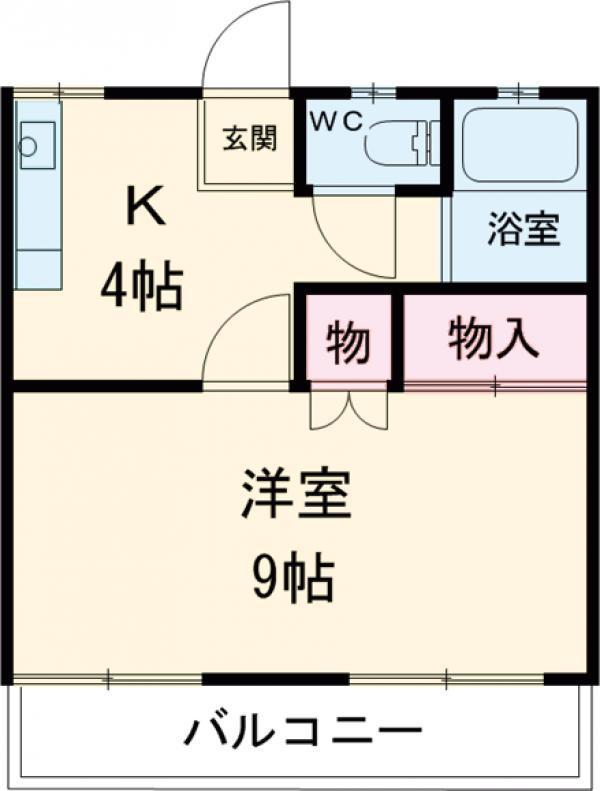 丸井マンション(1K/2階)の間取り写真
