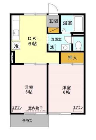 シェリールアタゴ2(2DK/1階)の間取り写真