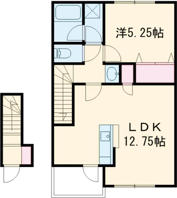 TX-1(1LDK/2階)の間取り写真