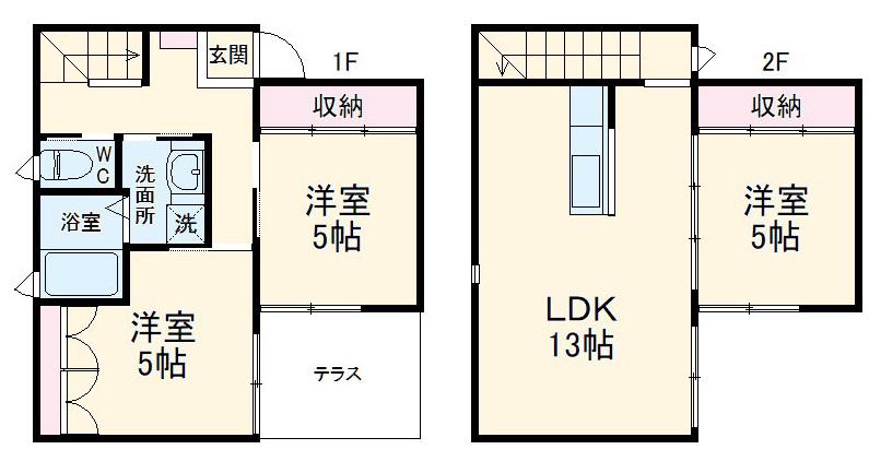 名鉄名古屋本線 東岡崎駅 徒歩27分 2階建 築5年(3LDK)の間取り写真