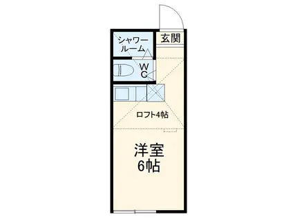 ユナイト三ツ沢ルプレールの杜(ワンルーム/1階)の間取り写真