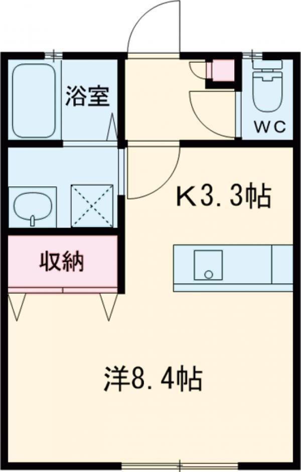 レジデンス竹富Ⅱ(1K/2階)の間取り写真