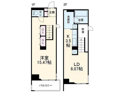 レジディア東桜2(1LDK/4階)の間取り写真