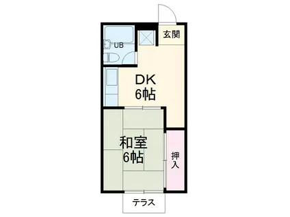 アメニティ八幡(1DK/2階)の間取り写真