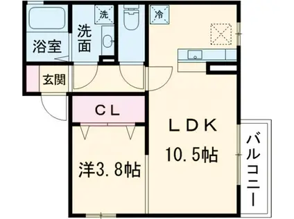 リンデンバウムB棟(1LDK/1階)の間取り写真