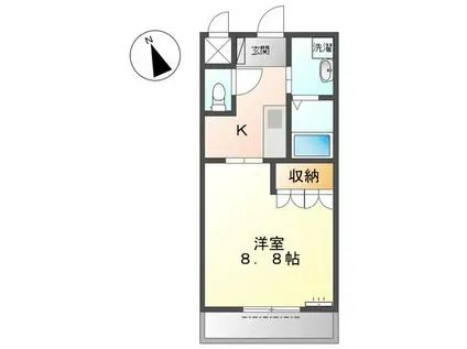 サンパレスⅥ(1K/1階)の間取り写真