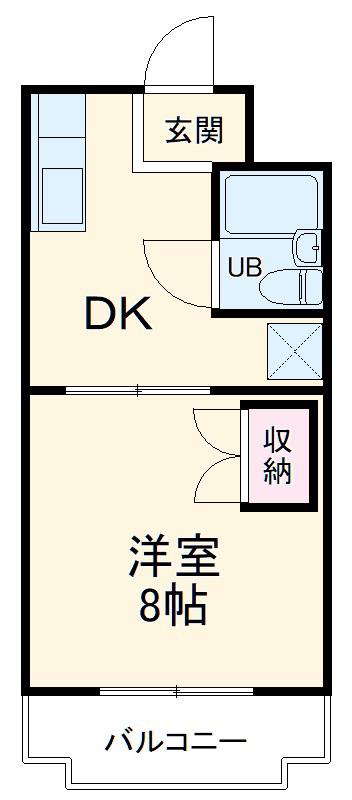 ロイヤルマルトウⅠ(1DK/2階)の間取り写真