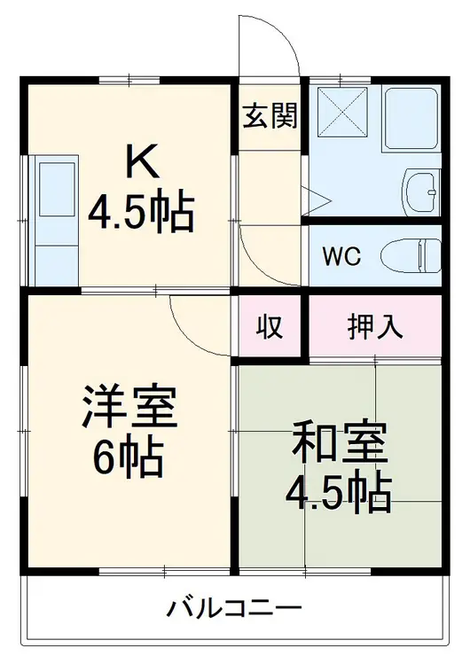 鈴木荘 2階階 間取り