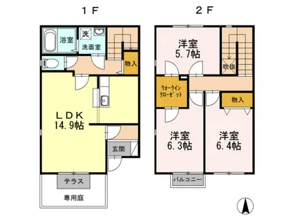 リースランド吉松　I(3LDK)の間取り写真