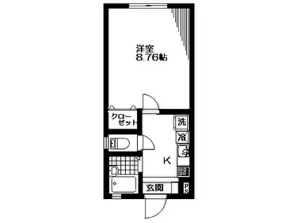B・キャッスル東大宮(1K/2階)の間取り写真