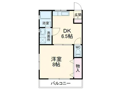 ヴィラホーライB(1DK/2階)の間取り写真