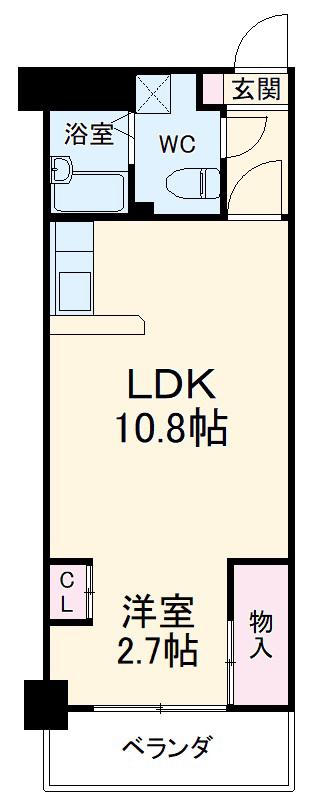 大竹南ビル(1LDK/4階)の間取り写真