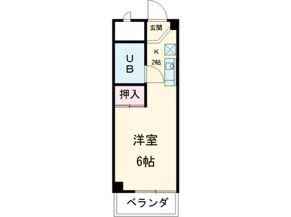アスカビル(1K/2階)の間取り写真