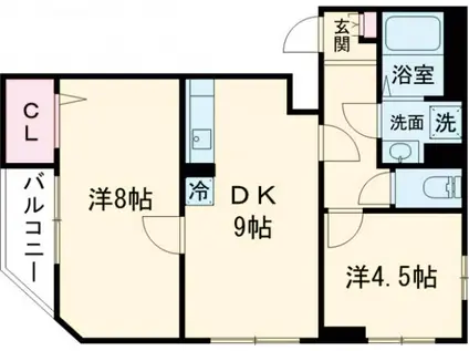 ソレーユ・綾瀬(2DK/1階)の間取り写真