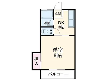 ジュネス光(1K/1階)の間取り写真