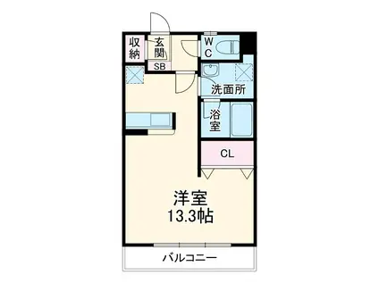 グリーンピア白岡(ワンルーム/2階)の間取り写真