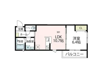 サンキ中央ビル(1LDK/3階)の間取り写真