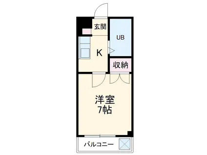 八事イースト(1K/2階)の間取り写真
