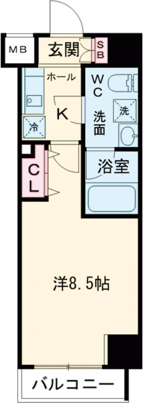ラフィスタ中板橋Ⅱ(1K/3階)の間取り写真