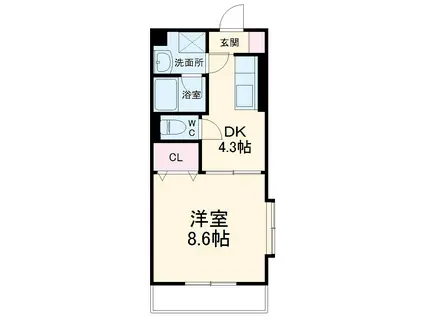 アネーロ中町(1DK/2階)の間取り写真