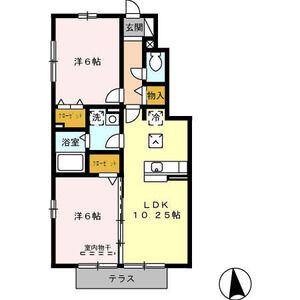 メゾンリーリエ(2LDK/1階)の間取り写真