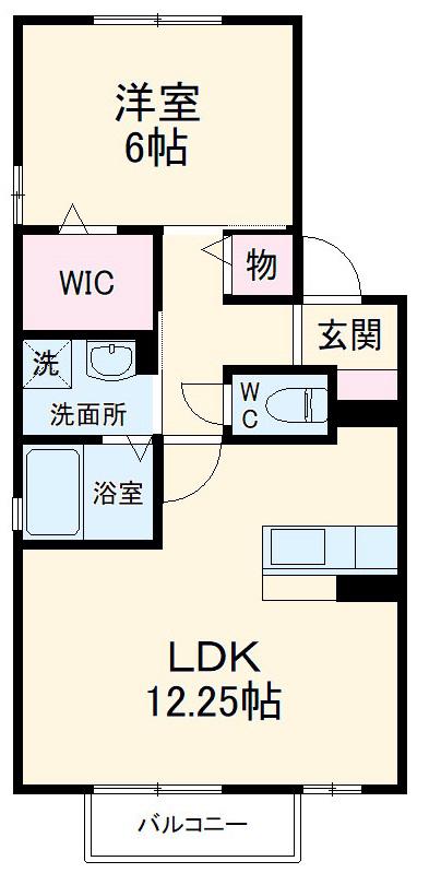 セジュール HODA Ⅰ・Ⅱ(1LDK/2階)の間取り写真