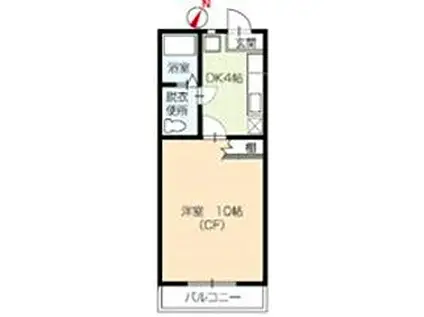 フラットエスB(1DK/1階)の間取り写真