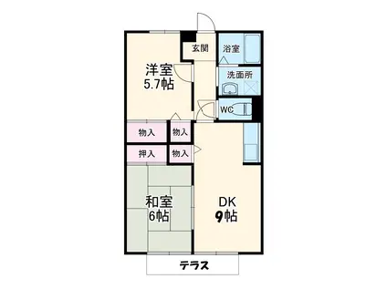 ビーラインいなば(2LDK/2階)の間取り写真