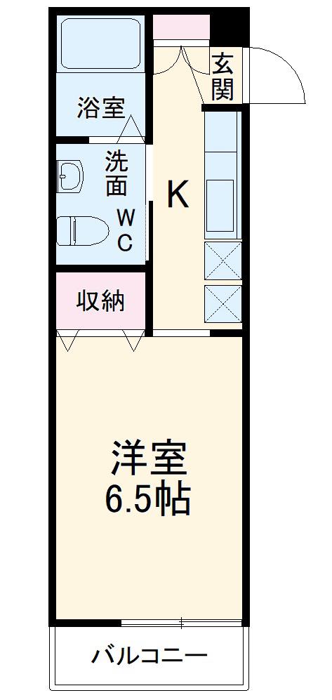 ヒューマンパレス南流山Ⅴ B棟(1K/2階)の間取り写真