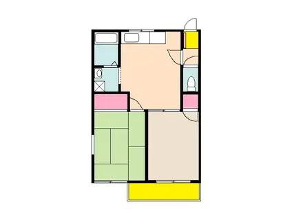 リーウィンズ本中山(2DK/2階)の間取り写真