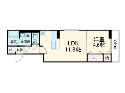 フェリーチェ(1LDK/2階)の間取り写真