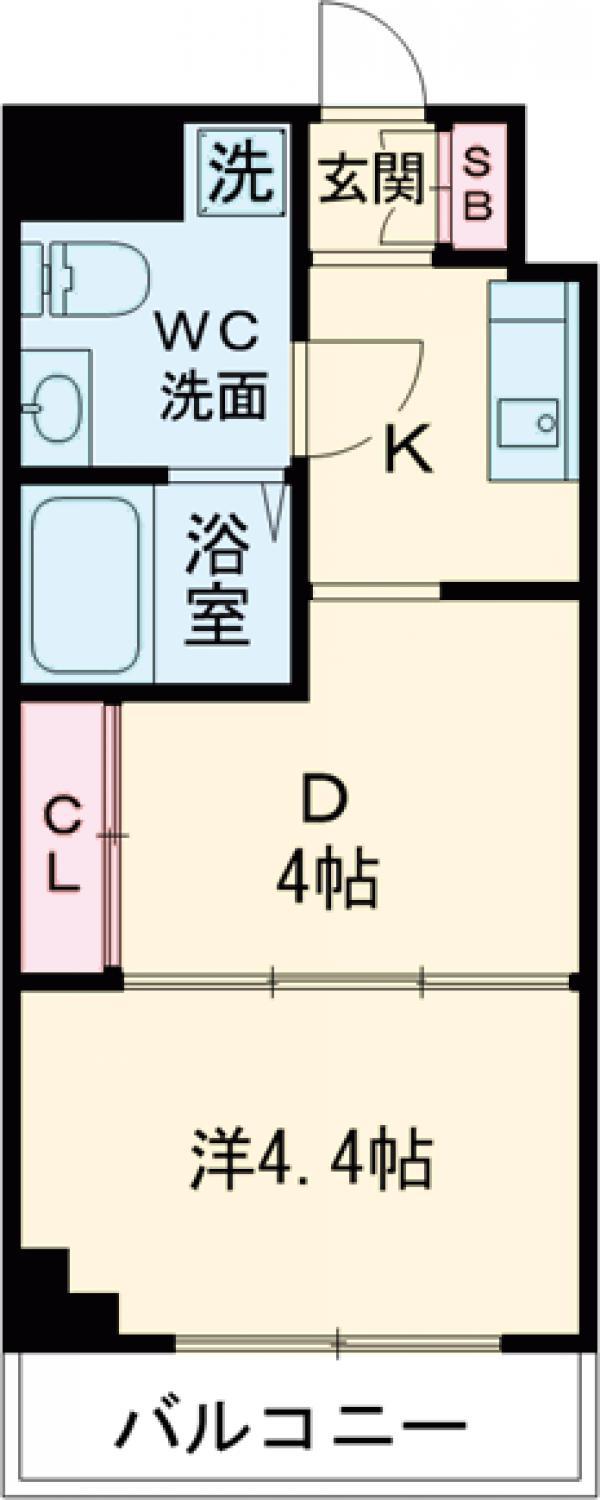 AZEST上板橋Ⅲ(1DK/5階)の間取り写真