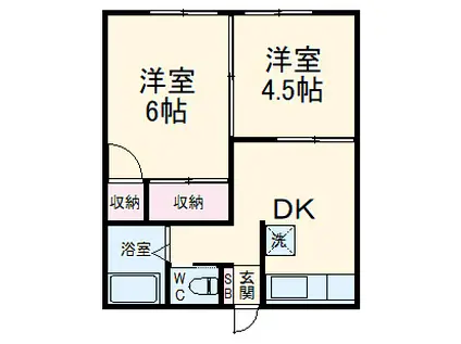 パークアネックス上大岡(2DK/2階)の間取り写真