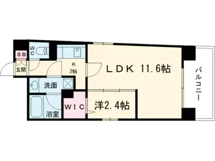 アイズ南福岡(1LDK/7階)の間取り写真