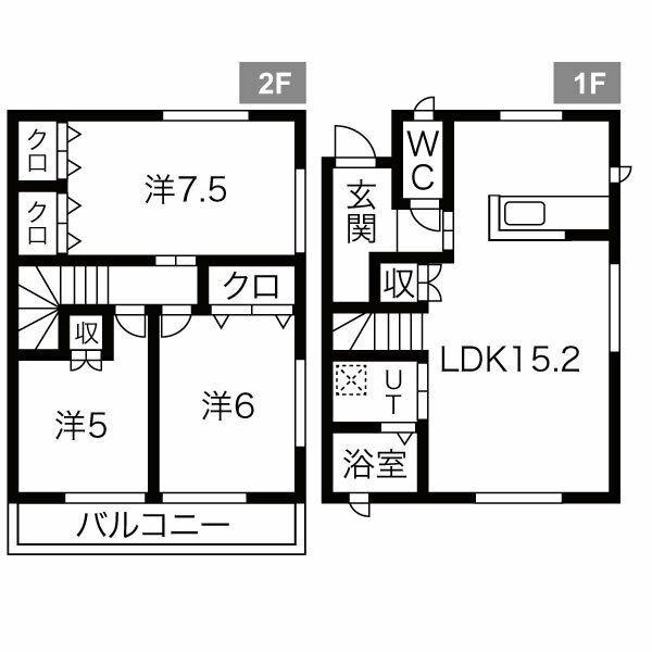 陽東メゾネットⅢ(3LDK/1階)の間取り写真