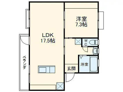 真砂団地(1LDK/4階)の間取り写真