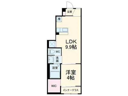 ベルクロシェット(1LDK/1階)の間取り写真