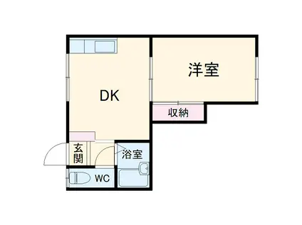 ハイツ村石(1DK/1階)の間取り写真