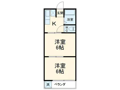 若林ビル(2DK/3階)の間取り写真