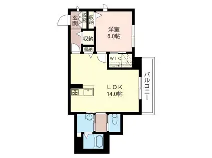 ル・クリザンテム(1LDK/3階)の間取り写真