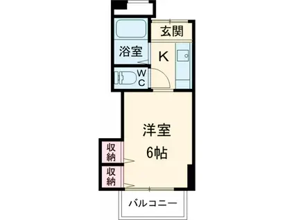 シャルマンフジ東岸和田弐番館(1K/1階)の間取り写真