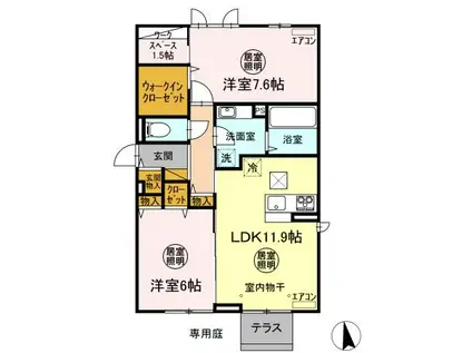 ルピナスヒルズ(2LDK/3階)の間取り写真