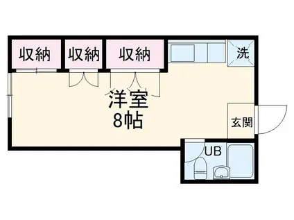 サンハイツ(ワンルーム/2階)の間取り写真