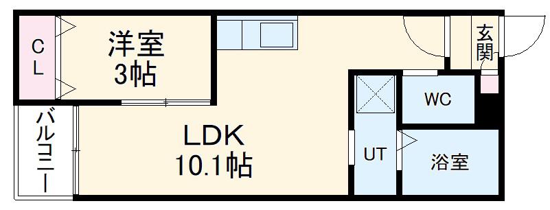 WARREN NAKASHIOTA 2(1LDK/1階)の間取り写真