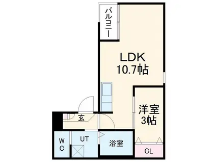 WARREN NAKASHIOTA 2(1LDK/2階)の間取り写真