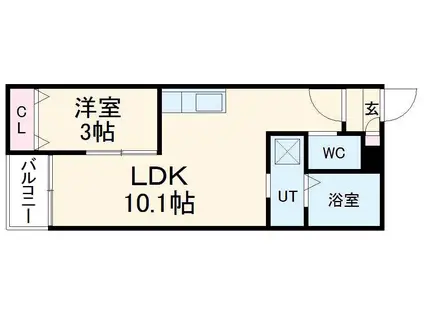 WARREN NAKASHIOTA 2(1LDK/3階)の間取り写真