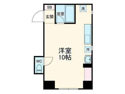 ルックハイツ江ノ島2番館(ワンルーム/2階)の間取り写真